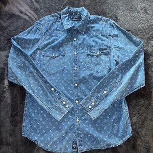 Lucky Brand Indigo Long Sleeve Western Shirt - S